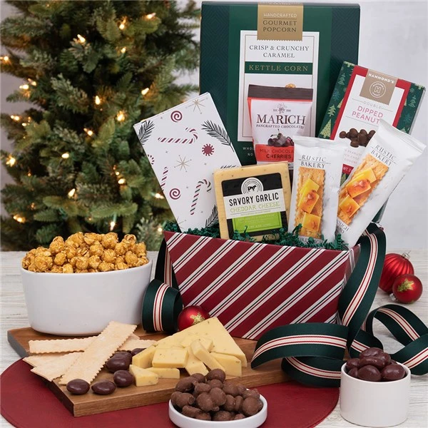 Crackers And Cheese Holiday Gift Basket 3 Crackers And Cheese Holiday Gift Basket