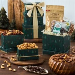 Holiday Mixed Nuts Gift Tower