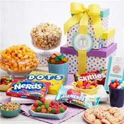 Cheap Gift Baskets Store 52 International Happy Birthday Gift Tower