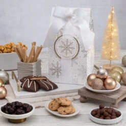 Winter Wonderland Cookies And Popcorn Gift Tower
